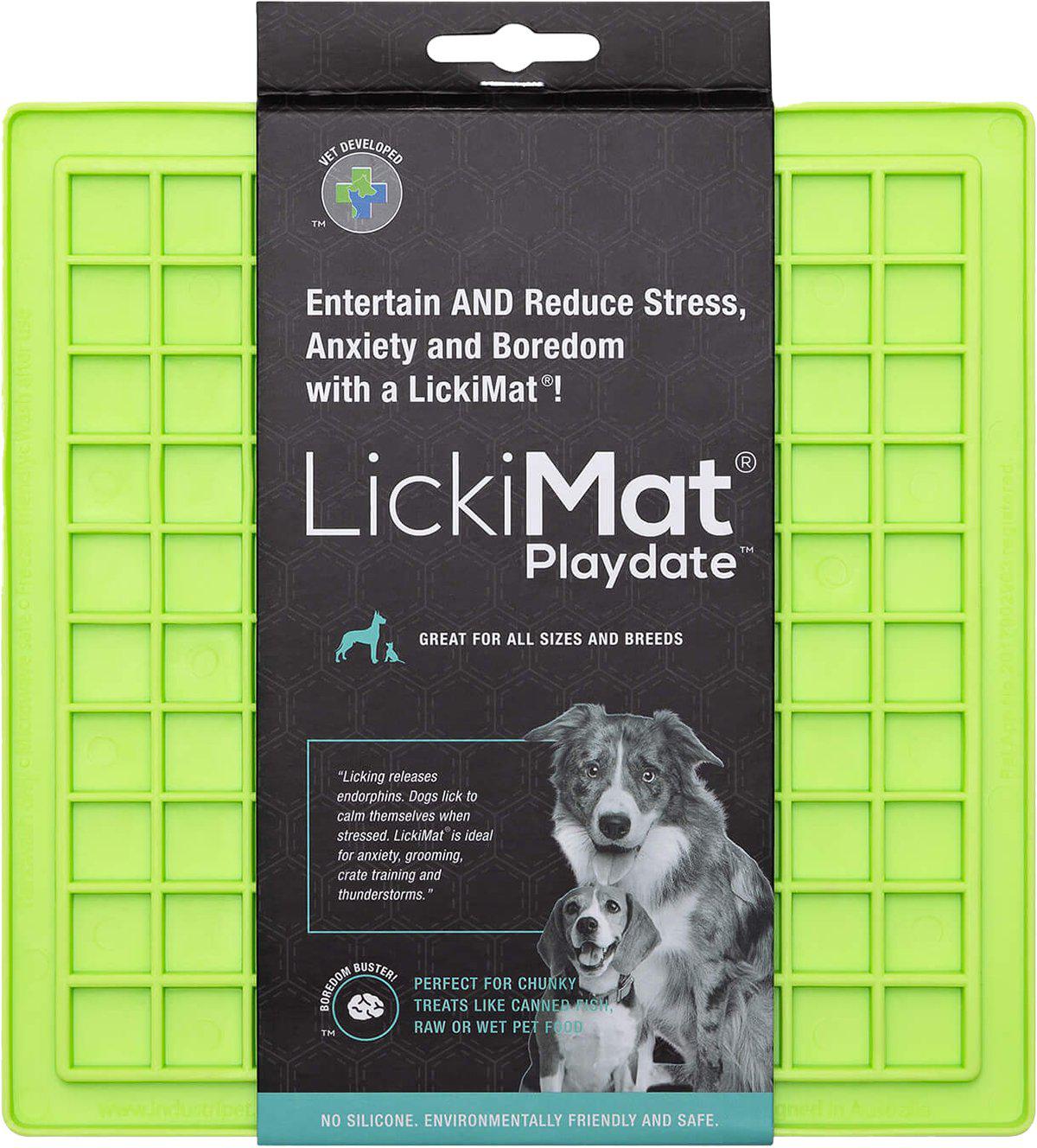 LICKI MAT - Dog Bowl Playdate Green 20X20Cm - (645.5332) - Kjæledyr og utstyr