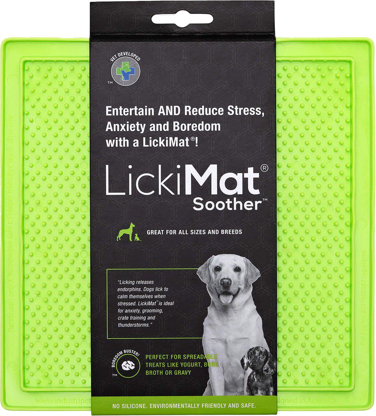 LICKIMAT - Dog lick mat Soother Green 20X20Cm - (645.5342) - Kjæledyr og utstyr