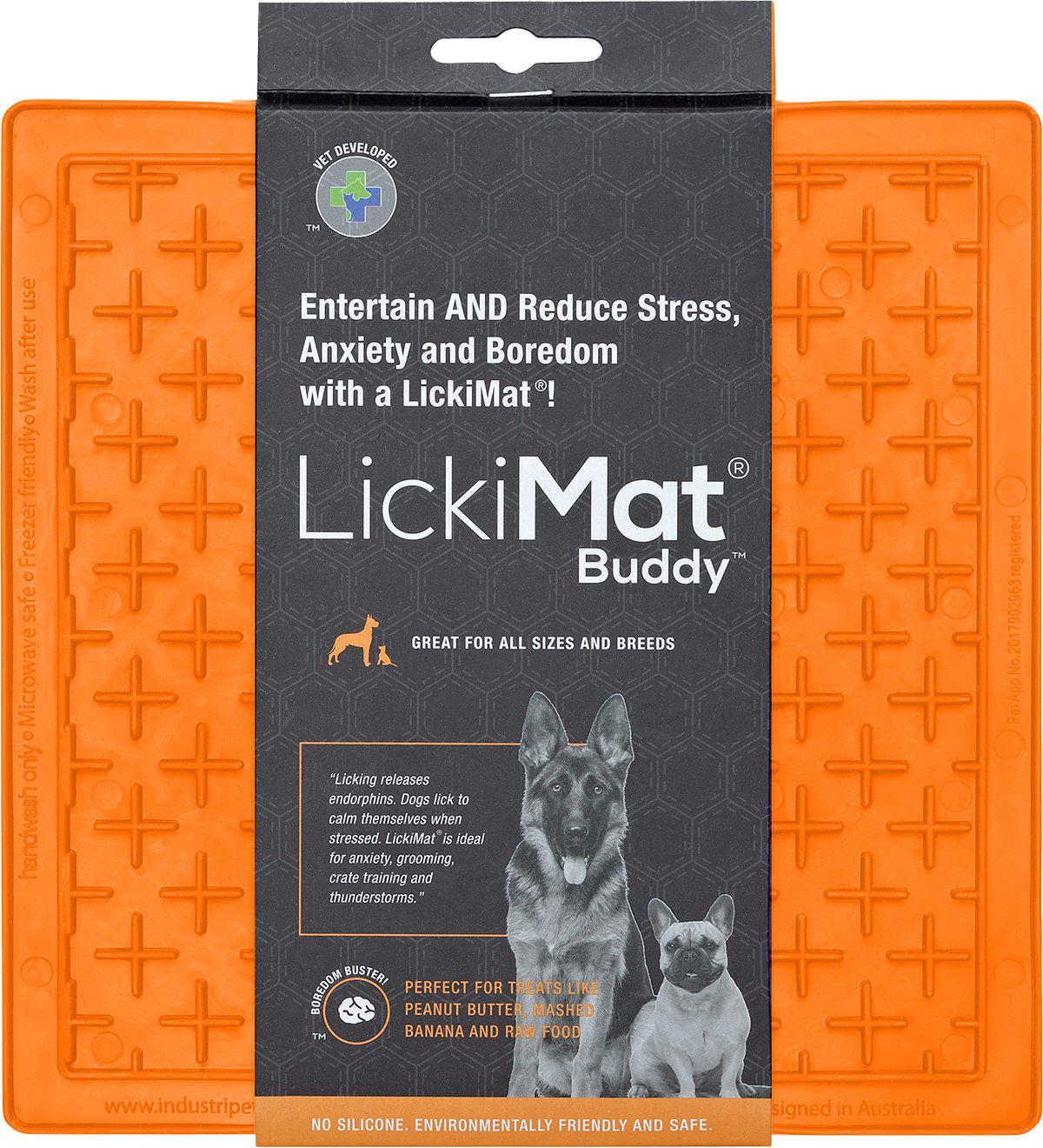 LICKI MAT - Dog Bowl Buddy Orange 20X20Cm - (645.5350) - Kjæledyr og utstyr