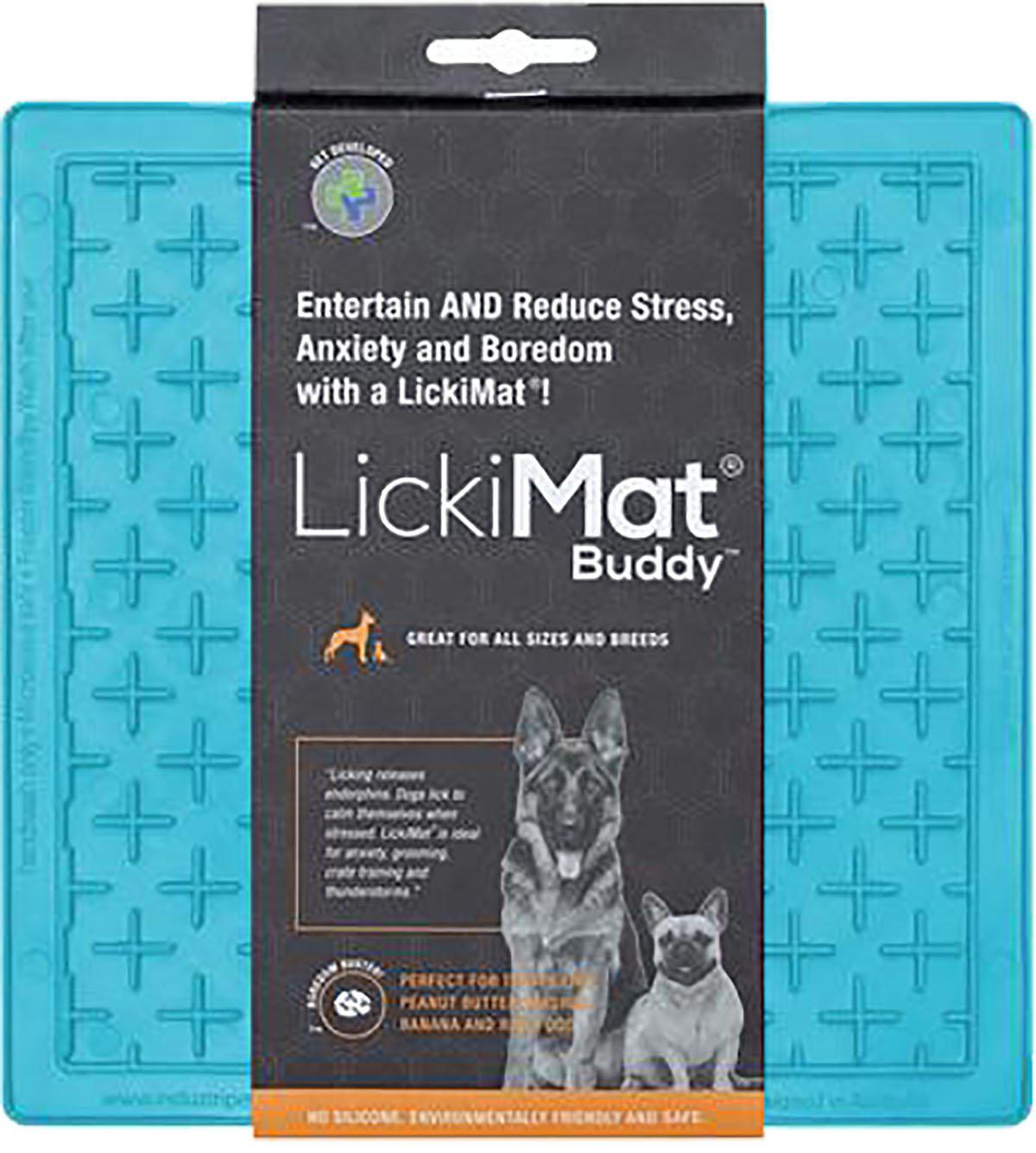 LICKIMAT - Dog lick mat Buddy Light Blue 20X20Cm - (645.5353) - Kjæledyr og utstyr