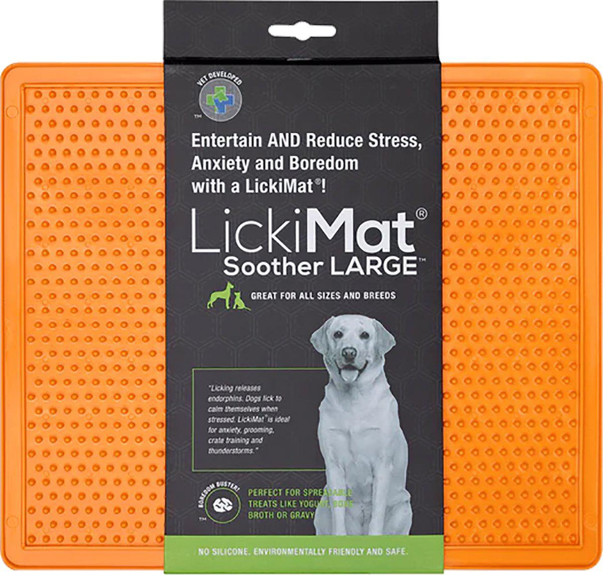 LICKI MAT - Dog Bowl Soother Xl Orange 30,5X25,5Cm - (645.5390) - Kjæledyr og utstyr