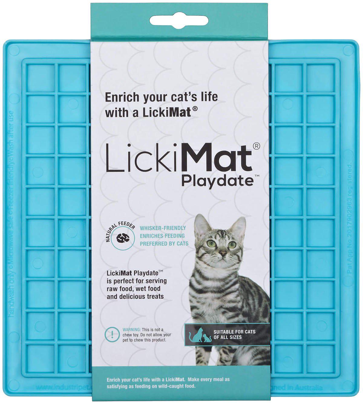 LICKIMAT - Cat Playdate Light Blue 20X20Cm - (785.5330) - Kjæledyr og utstyr