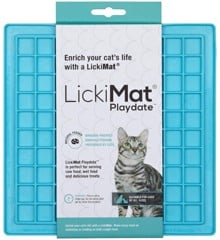 LICKIMAT -Slikkemåtte -  Cat Playdate Light Blue 20X20Cm