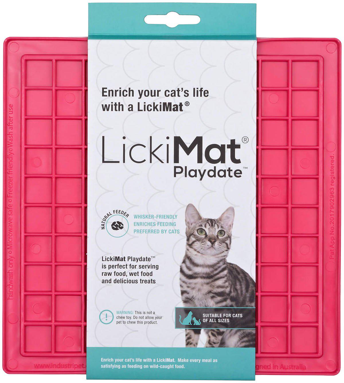 LICKIMAT - Cat Playdate Pink 20X20Cm - (785.5332) - Kjæledyr og utstyr