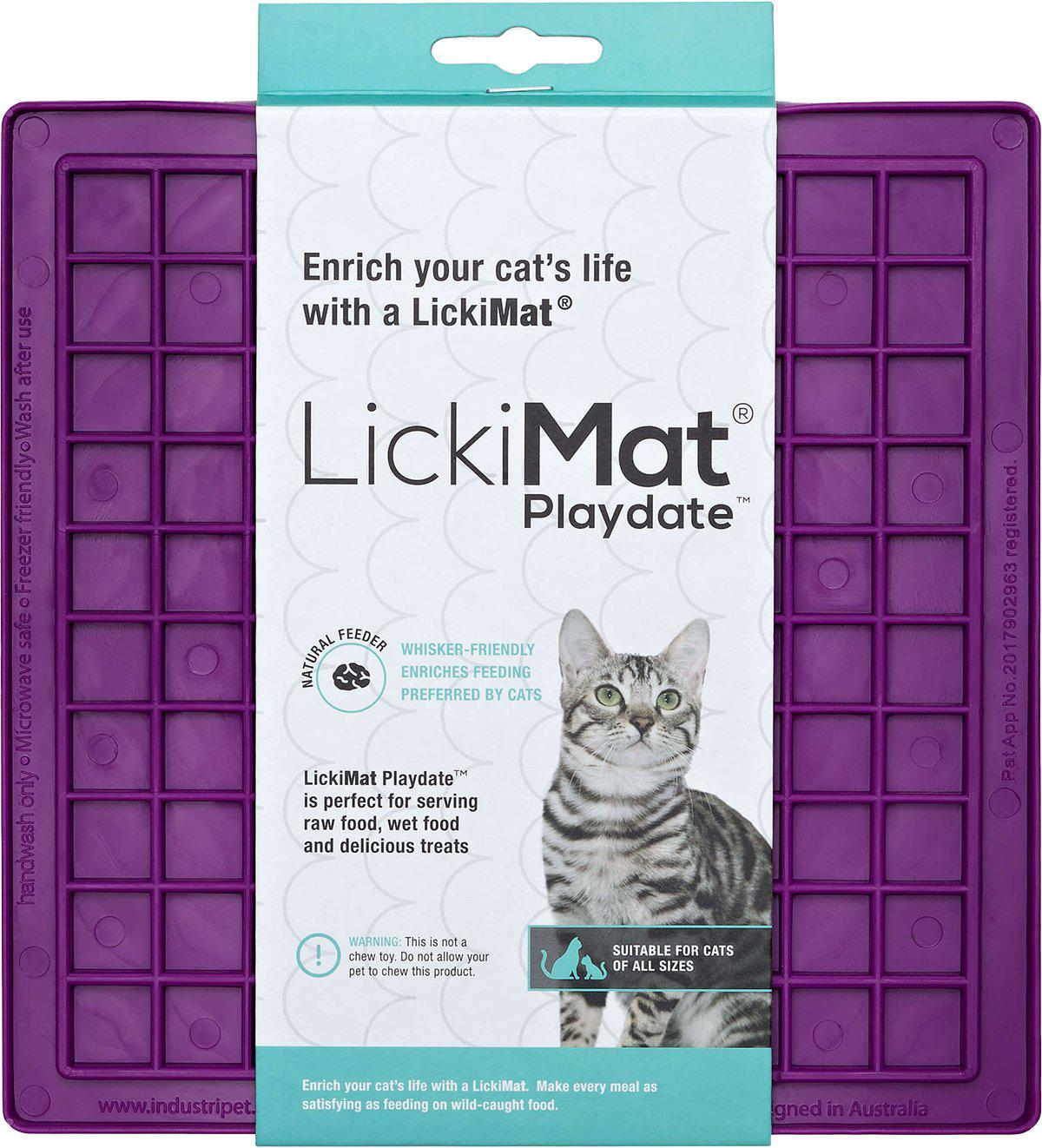 LICKIMAT - Cat Playdate Purple 20X20Cm - (785.5334) - Kjæledyr og utstyr