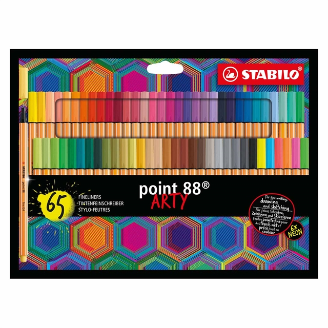 STABILO - Pen 88 fineliner ARTY, cardboard wallet of 65 colors - Leker