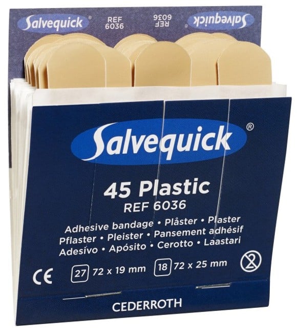Salvequick - plastplastre 2 størrelser - refill