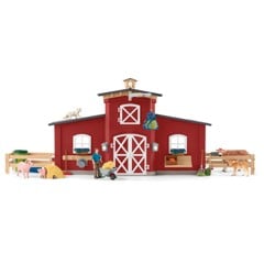 Schleich - Farm World - Rød Bondegård m/Dyr & Tilbehør (42606)