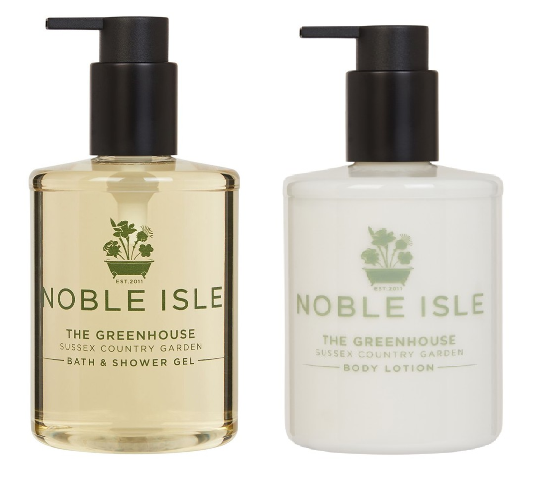 Noble Isle - Greenhouse Bath & Shower Gel 250ml + Noble Isle Greenhouse Body Lotion 250 ml - Fri fragt