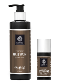 Formula H - Hair Wash Real Men 250 ml + Formula H - Keep Young Anti Age Face Serum Real Men 15 ml