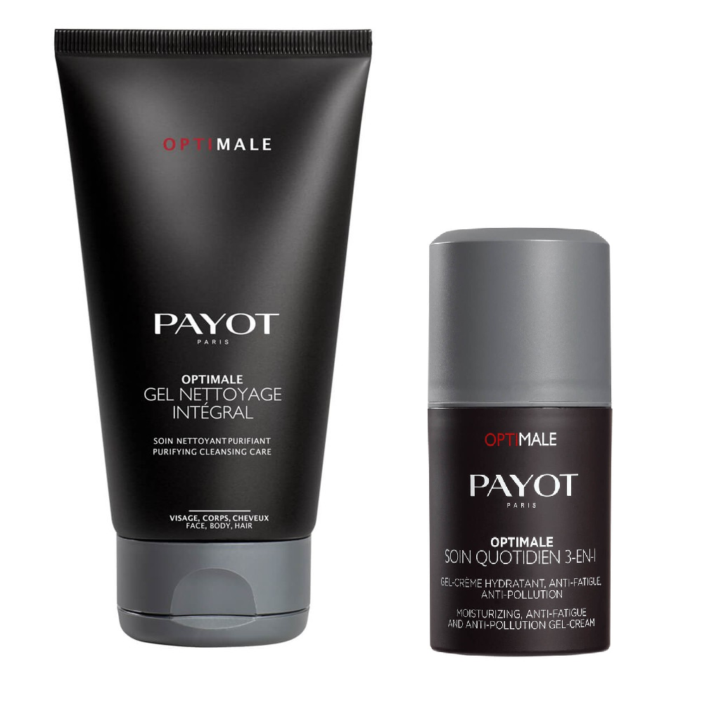 Payot Homme - Optimale Purifying Cleansing Gel Hair&Body 200 ml + Payot Homme - Optimale 3-In-1 Moisturizing Anti-Fatique and Anti-Pollution Gel Cream 50 ml - Skjønnhet