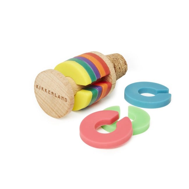 Rainbow Wine Rings + Stopper (BA91)