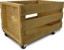 Wooden Crate on Wheels Light Wood thumbnail-3