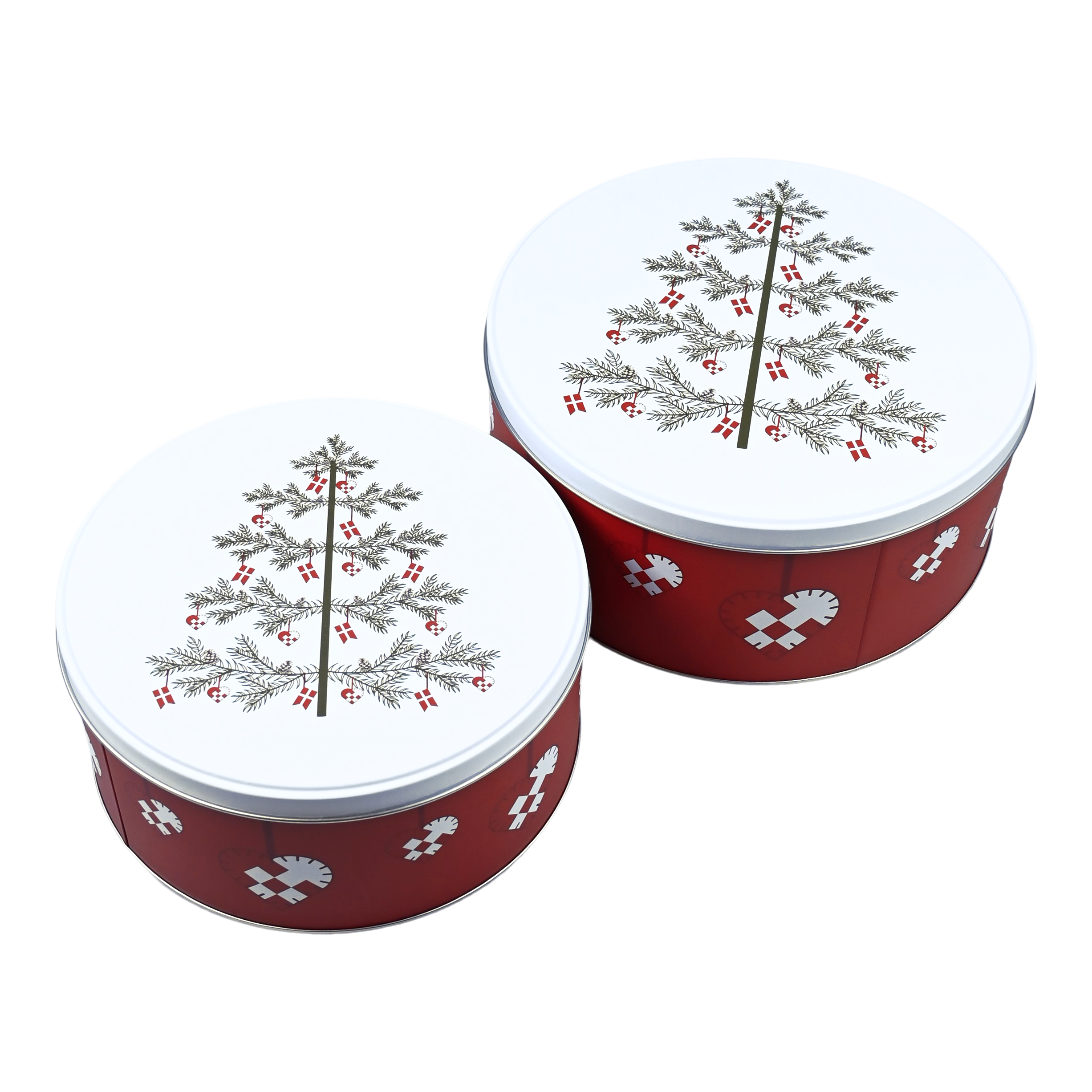DGA - Set of 2 - Tinbox w/Christmas trees (47001149) - Hjemme og kjøkken