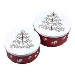 DGA - Set of 2 - Tinbox w/Christmas trees (47001149)