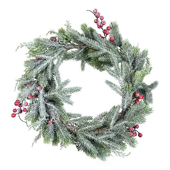 DGA - Christmas Wreath w/ice finish (15961220) - Hjemme og kjøkken