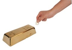 Ceramic Gold Bar Coin Bank (PB17)