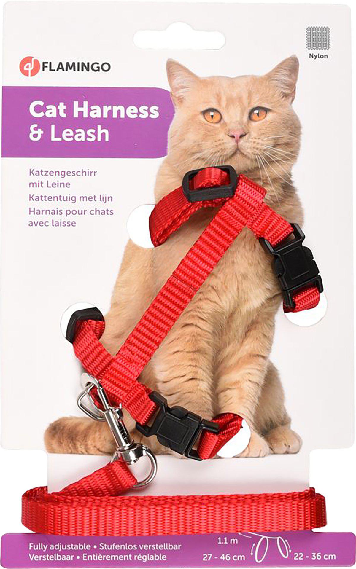 Karlie - Cat Harness With Leash - Kitten Red (770.1160) - Kjæledyr og utstyr
