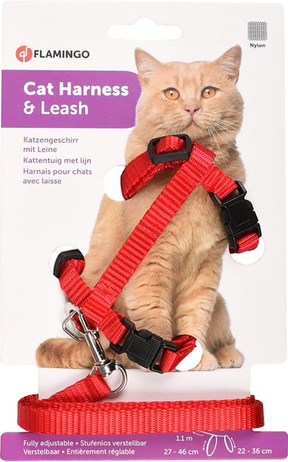 Karlie - Cat Harness With Leash - Kitten Red (770.1160)