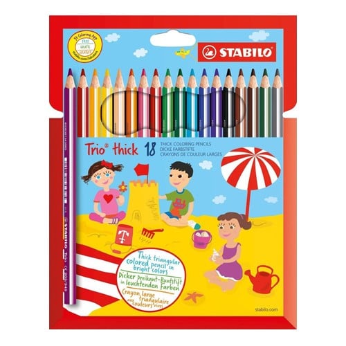 Stabilo - Trio thick, wallet of 18 colored pencils - Leker