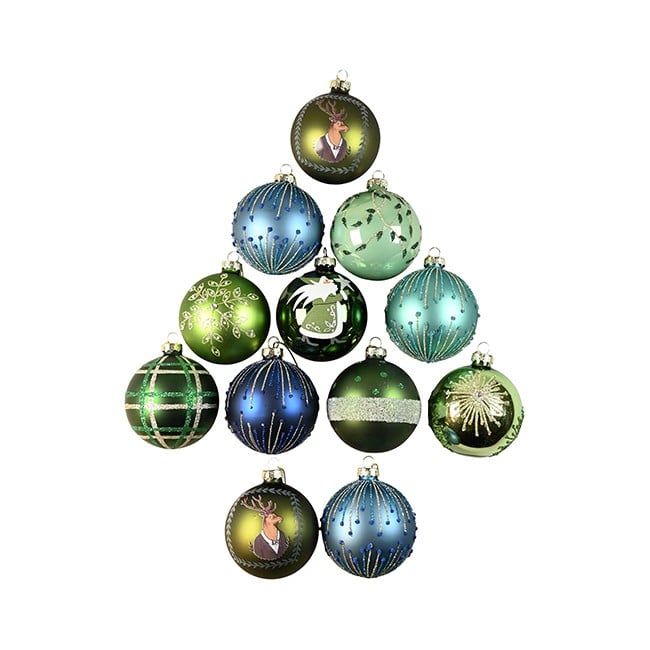 DGA - 12 pcs - Christmas Ornament box - Green/Blue (1131436)