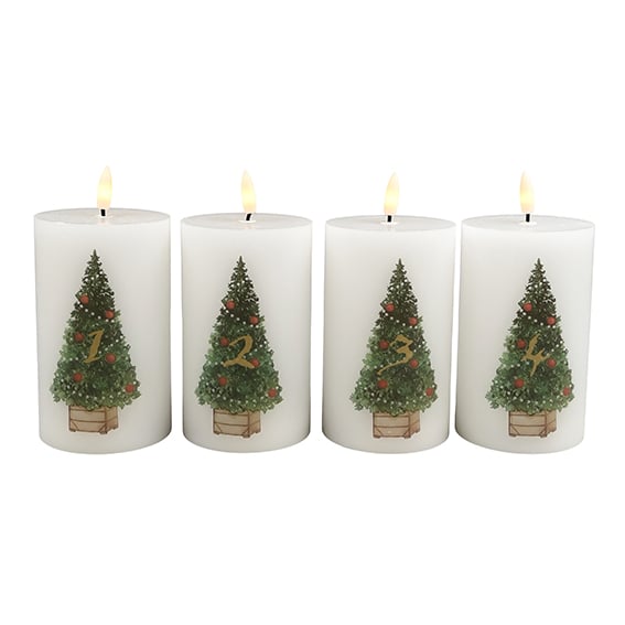 DGA - Advent candles LED - Christmas trees (15001024) - Hjemme og kjøkken