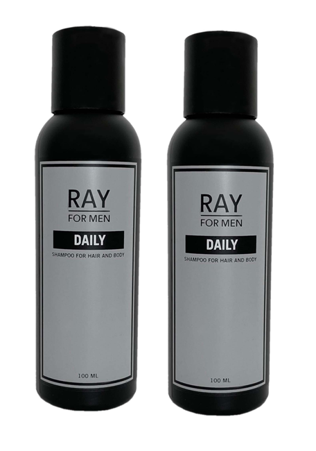 RAY FOR MEN - Daglig Hår og Krops Shampoo 2 x 100 ml