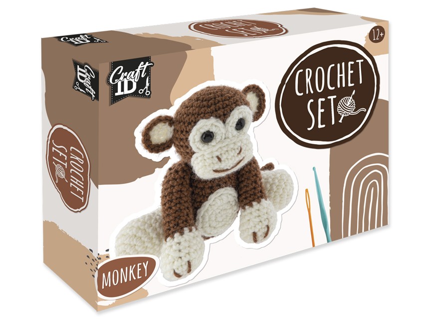Craft ID - Crochet kit Monkey, 15x9x13,5 cm - (K-CR1704/GE)