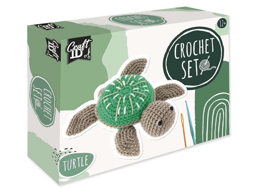 Craft ID - Crochet kit Turtle, 14,5x4x16 cm - (K-CR1706/GE)