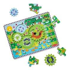 Melissa og Doug - Animal Chase I-Spy Wooden Gear Puzzle - (31004)