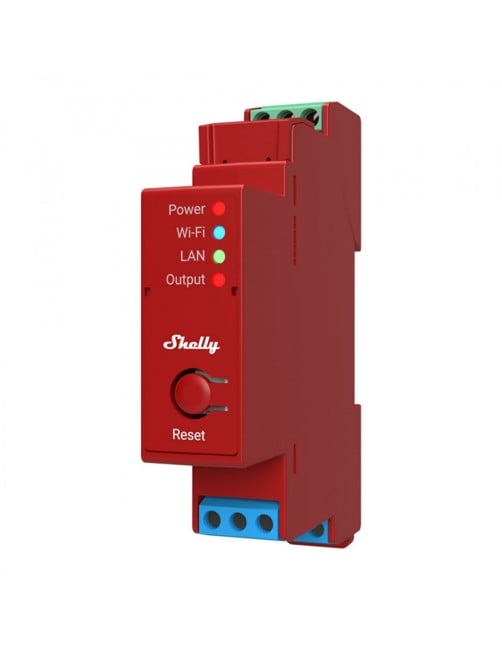 Shelly - Pro 1PM - Professional DIN Rail Relay Switch with Power Metering - Wi-Fi, LAN, and Bluetooth Connectivity