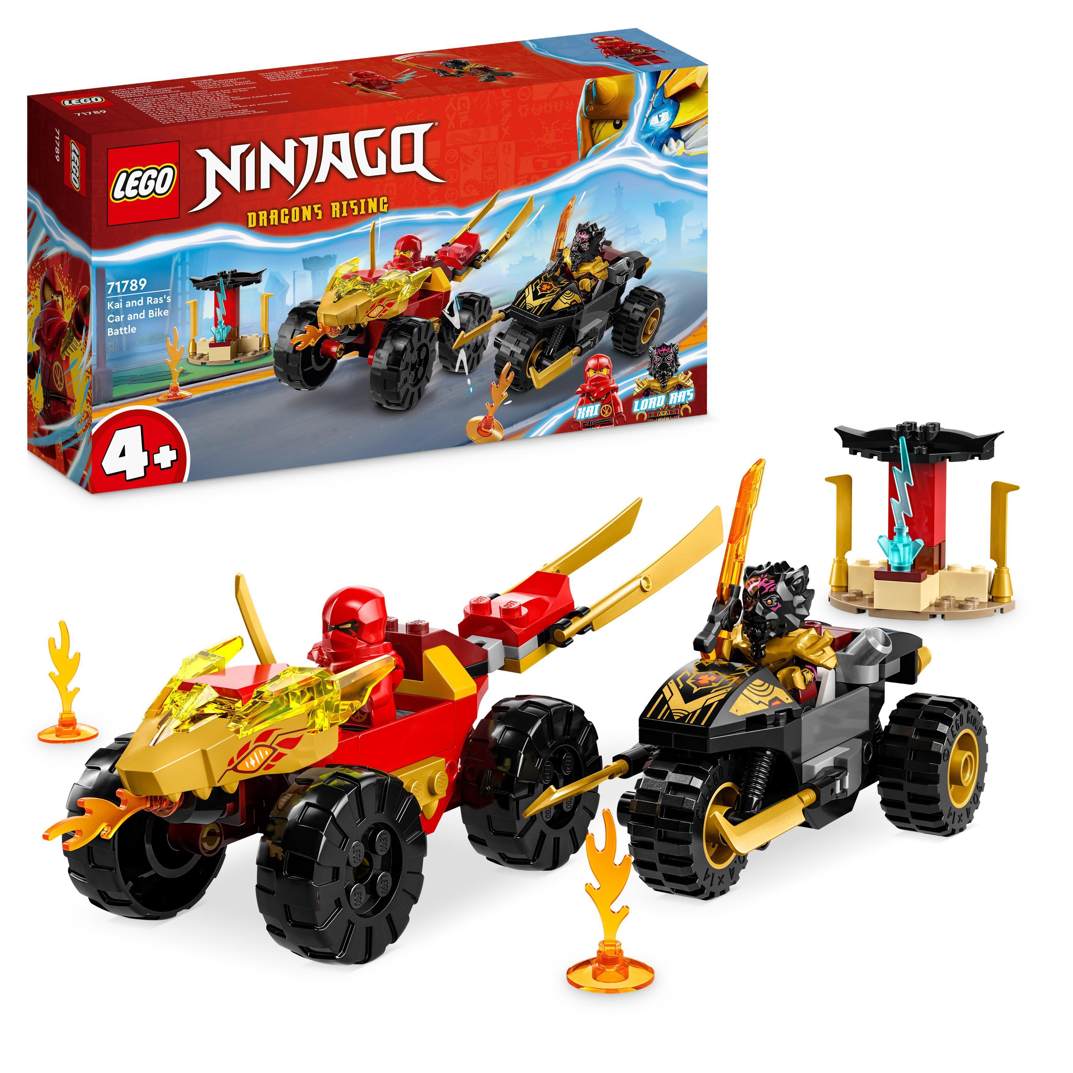 LEGO Ninjago - Kai og Ras' bil- og motorsykkeloppgjør (71789) - Leker