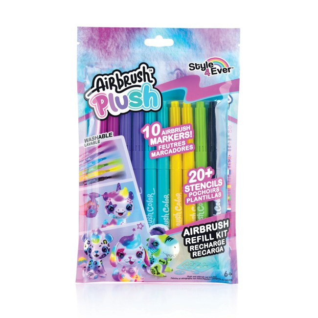 Airbrush Plush - Refillsæt 10 Farvepenne
