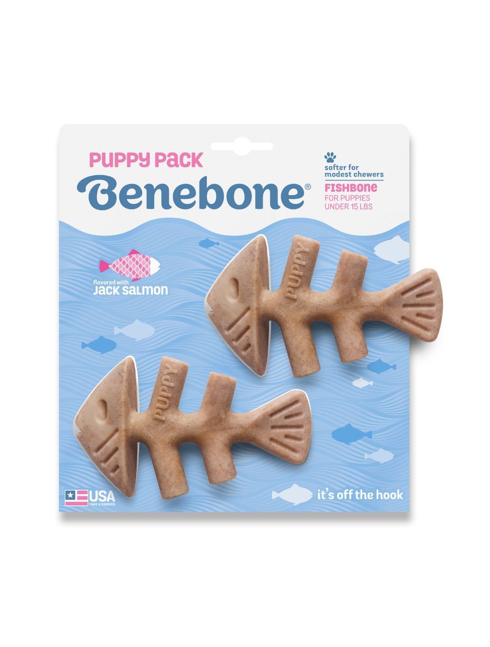 Benebone - Fishbone Puppy 2-Pack Mini 12cm - (81005421033) - Kjæledyr og utstyr