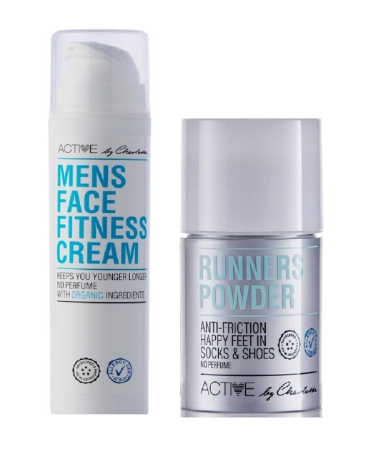 Active By Charlotte - Mens Face Fitness Cream 50 ml + Active By Charlotte - Runners Powder 50 gr.
