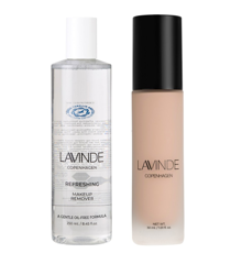 Lavinde Copenhagen - Natural Glow Liquid Foundation Cool Ivory 201 +   Refreshing Makeup Remover 250 ml