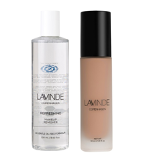 Lavinde Copenhagen - Natural Glow Liquid Foundation Ivory 206 +   Refreshing Makeup Remover 250 ml
