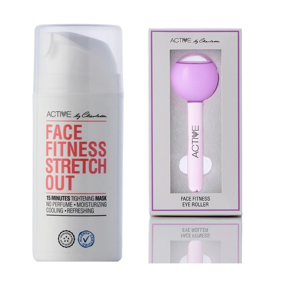 Active By Charlotte - Face Fitness Stretch Out 100 ml + Active By Charlotte - Eye Roller Pink - Skjønnhet