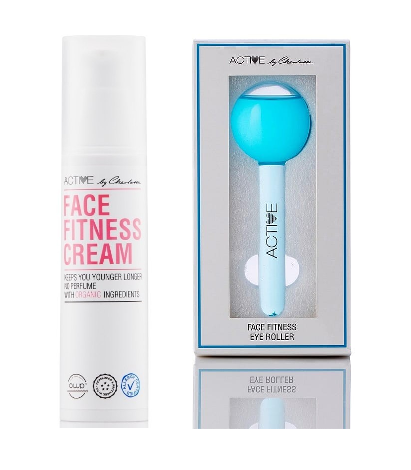 Active By Charlotte - Face Fitness Cream 50 ml + Active By Charlotte - Eye Roller Blue - Skjønnhet