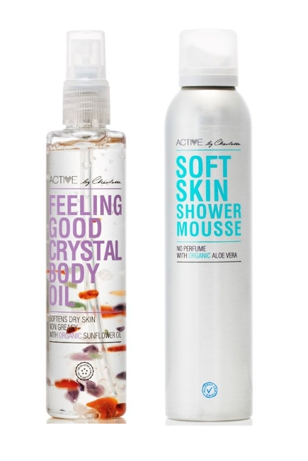 Active By Charlotte - Feeling Good Crystal Body Oil 150 ml + Active By Charlotte - Soft Skin Shower Mousse 200 ml