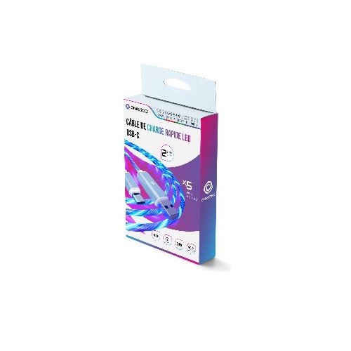 ONIVERSE - USB-C Quick Charge Cable with LED - 2 meters