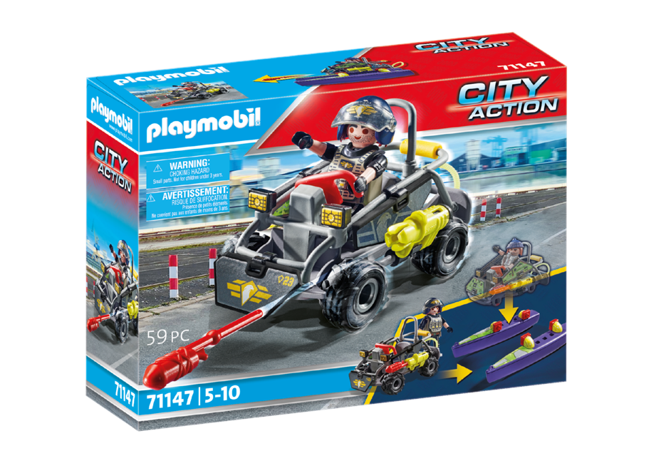 Playmobil - Insatsstyrkans mångsidiga terrängfyrhjuling (71147)