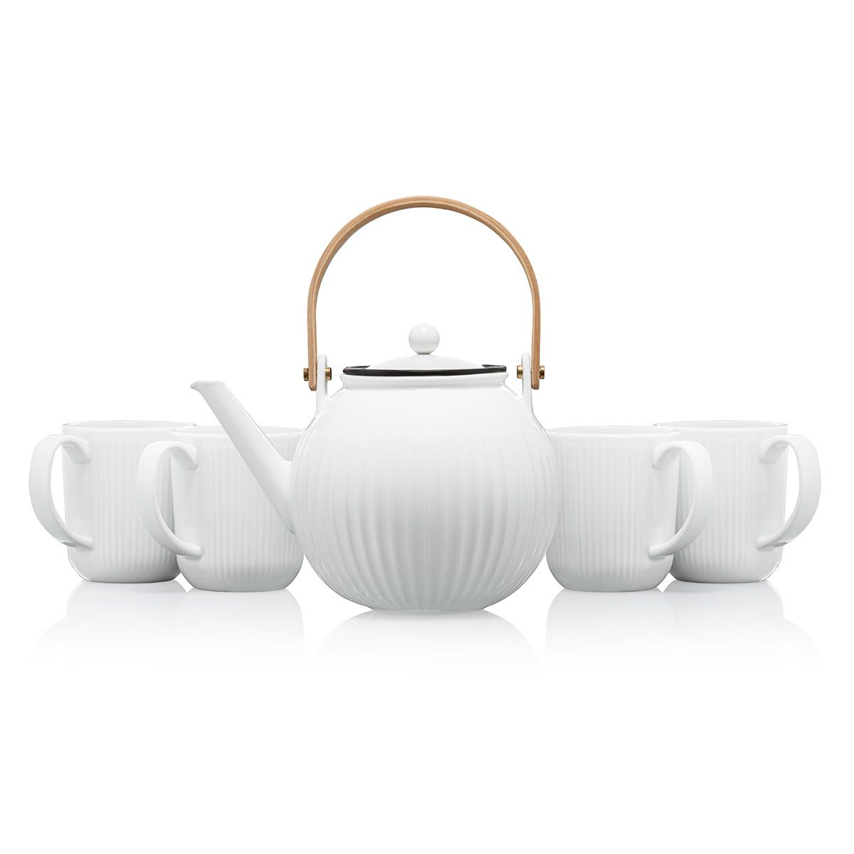 Bodum - DOURO Teapot 1.5l, 4 porcelain mugs - Hjemme og kjøkken