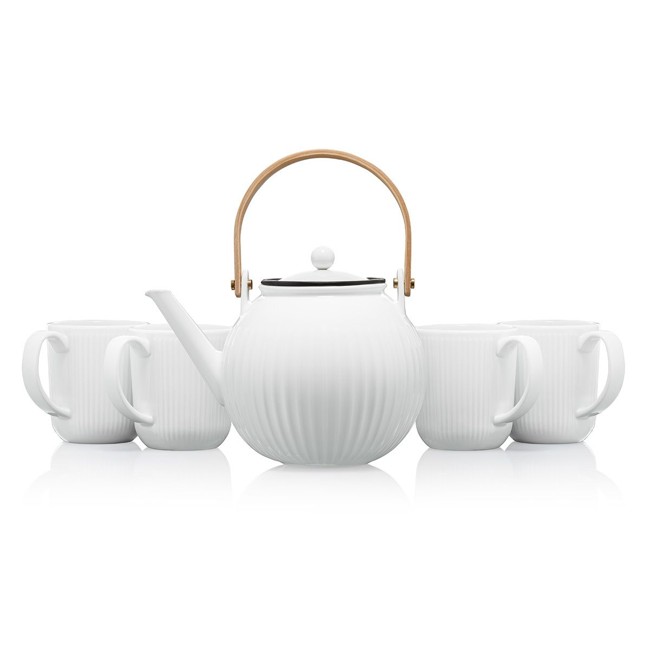 Bodum - DOURO Teapot 1.5l, 4 porcelain mugs