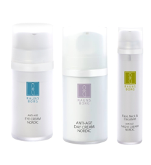 Raunsborg - Anti-Age Øjencreme 15 ml + Dagcreme 50 ml + Natcreme 50 ml