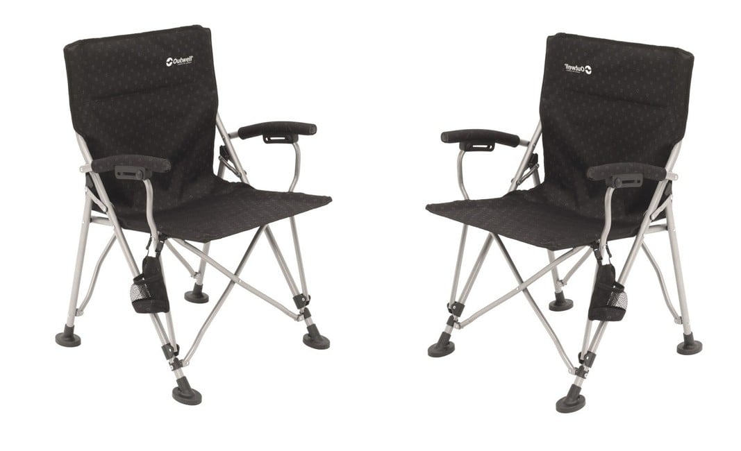 Outwell - Campo Black Foldable chair with Padded Armrests - 2 pieces (470233)