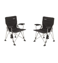 Outwell - Campo Black Foldable chair with Padded Armrests - 2 pieces (470233)