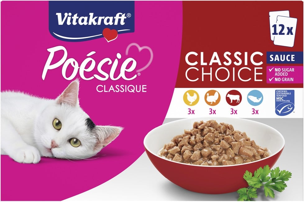 Vitakraft - Poésie Classique sauce, multipack 12x85gr