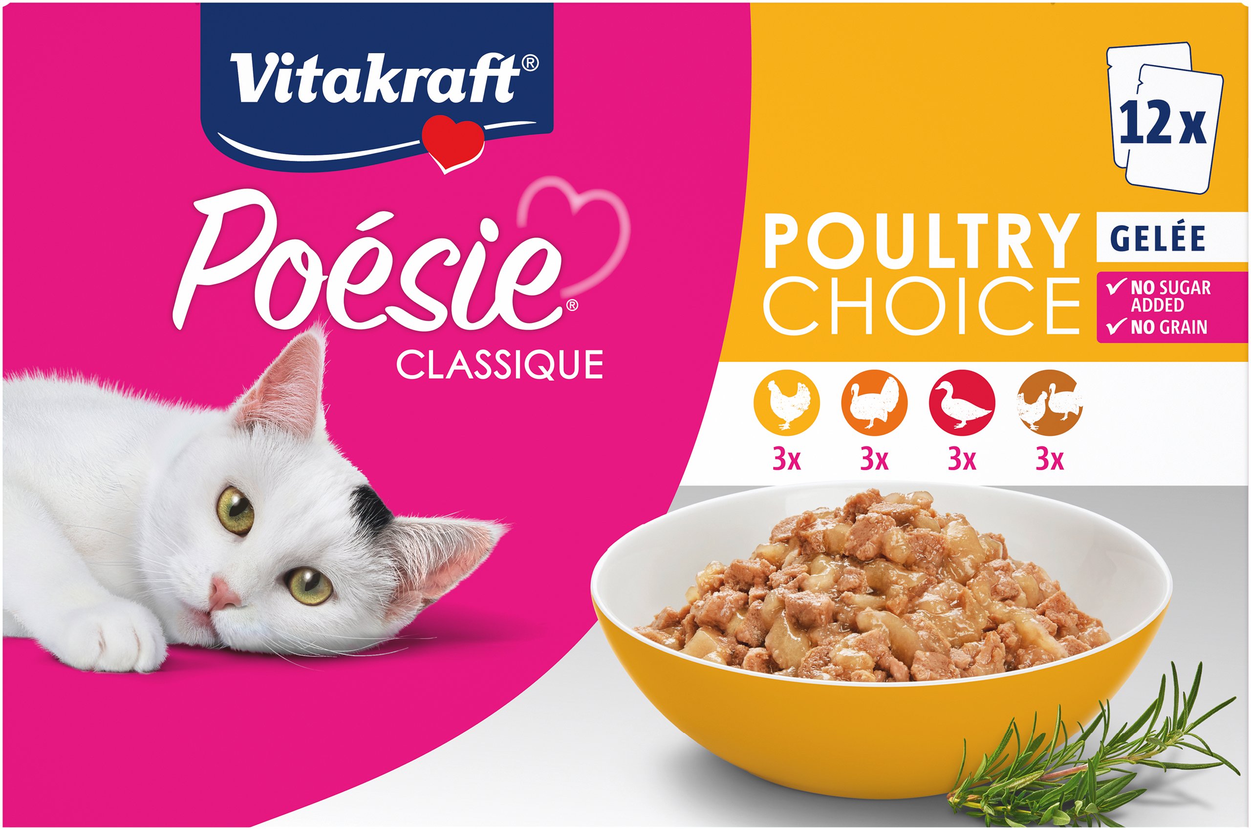 Vitakraft - Poésie®Classique multipack, poultry choice in sauce 12x85gr - Kjæledyr og utstyr