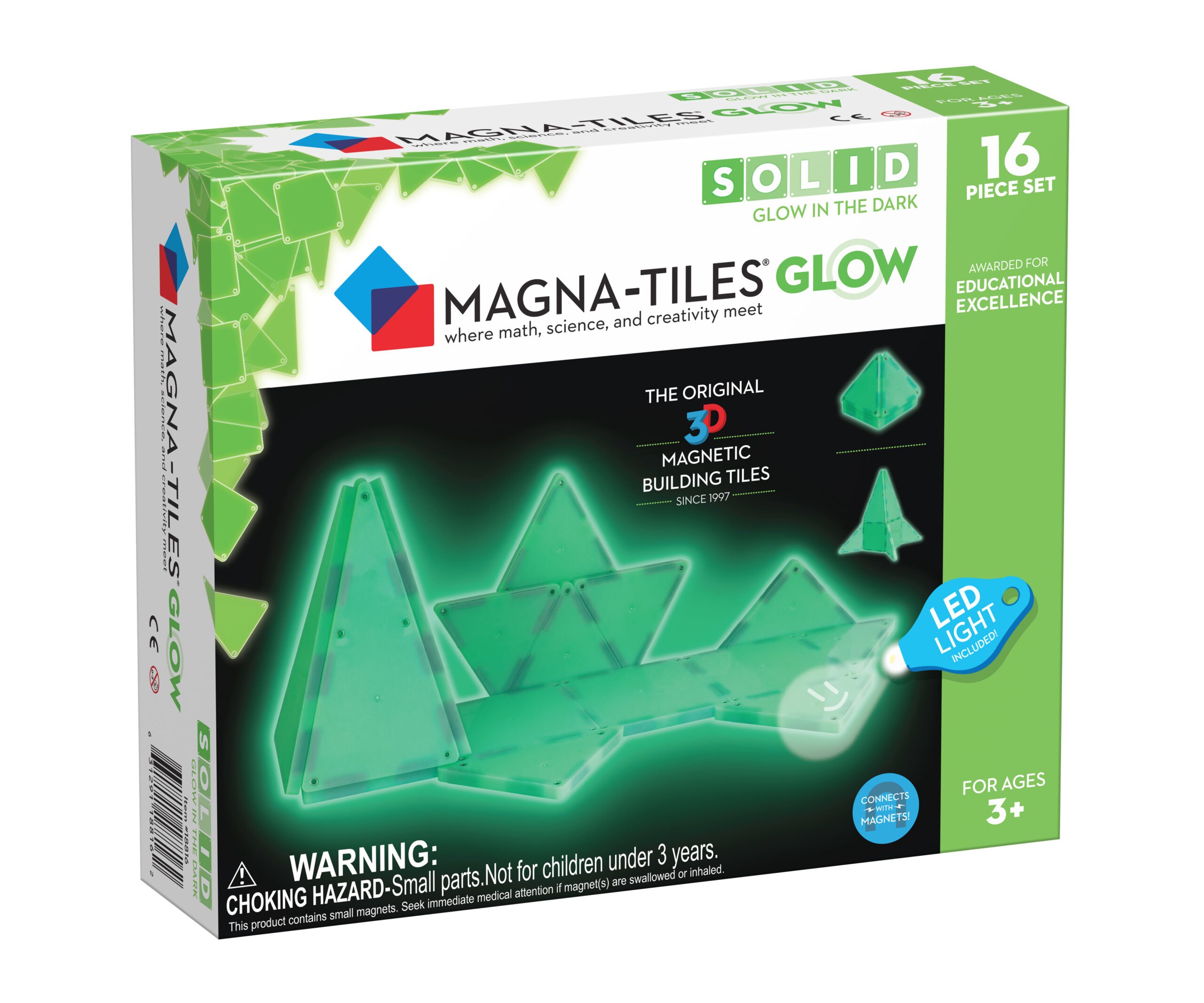 Magna-Tiles - Glow 16 pcs expansion set - (90215) - Leker